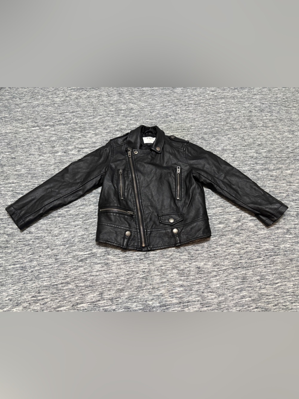 Zara Kids Faux Leather Jacket Motorcycle Jacket Size 6